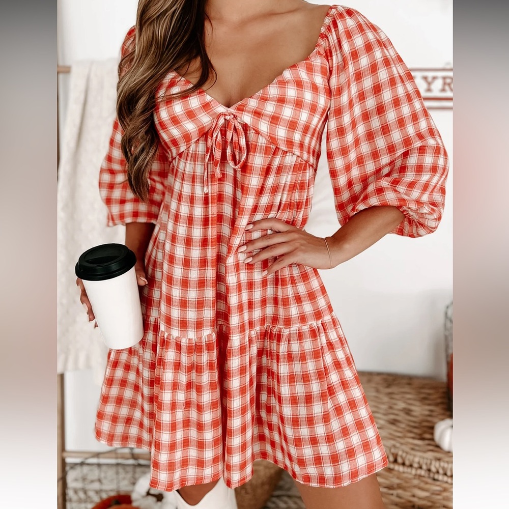 Plaid mini dress